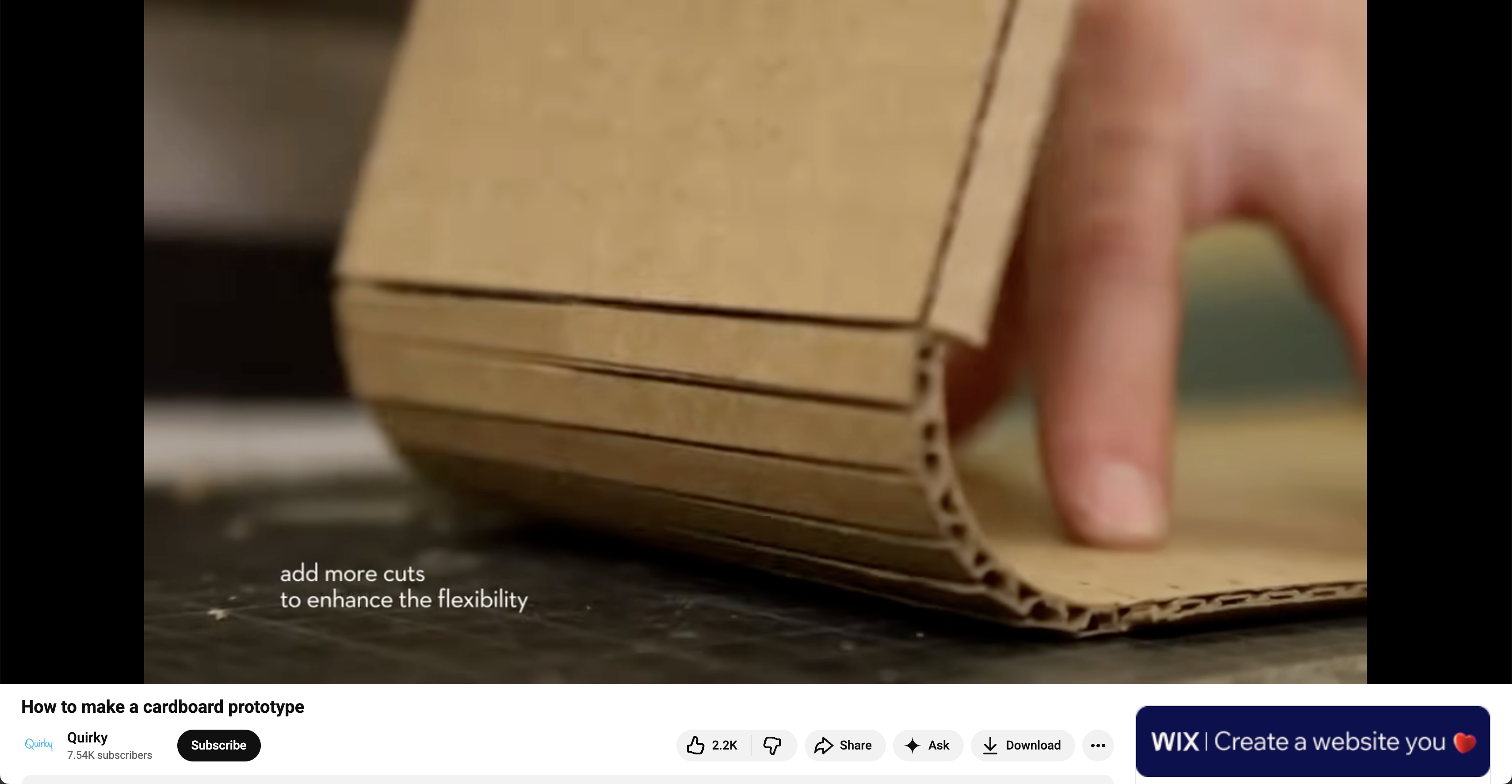 Cardboad scoring technique show by Quirky in YouTube video